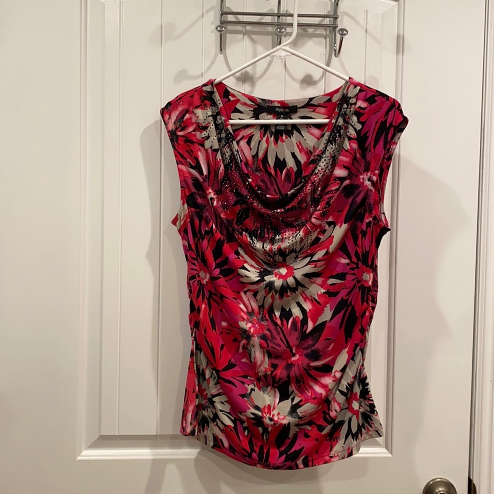 Style&Co Cowl Neck Top Size M